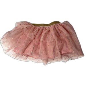 Wonder Nation Baby Tutu Skirt 3-6M Pink Mesh Gold Glitter Dress Up✨